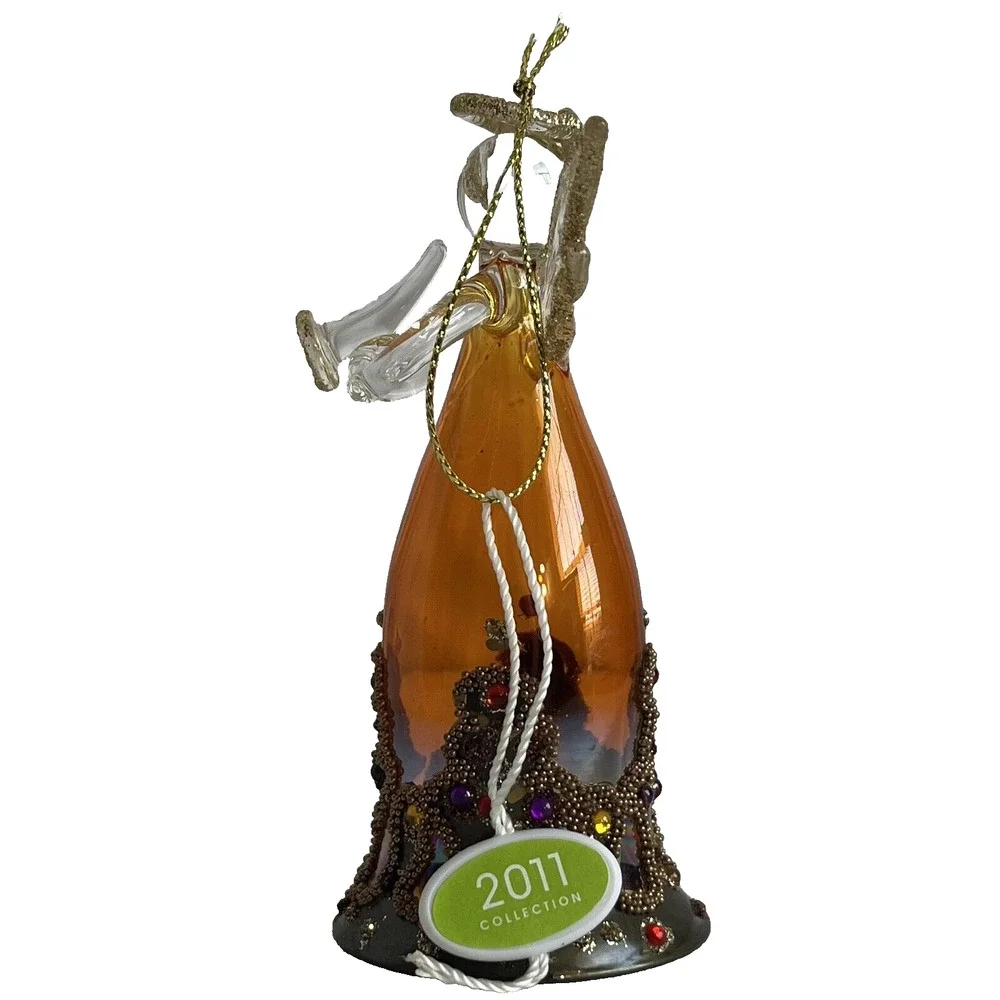 North Pole Trading Co Glass Jeweled Angel Ornament 2011